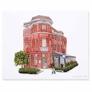 Tonic at Quigley’s (near GWU – George Washington University – Washington, DC) Hand-Painted Watercolor Print