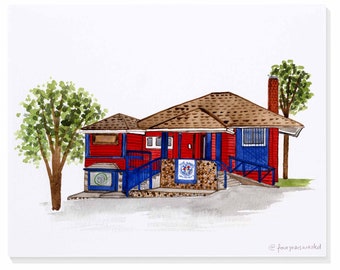 The Wheel (near Kansas University – Lawrence, Kansas) Hand-Painted Watercolor Print