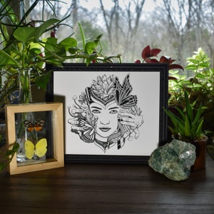 Pachamama Print - Nature Drawing - Artwork - Black and White - Wall Decor - Gifts For Everyone - Design Drawing