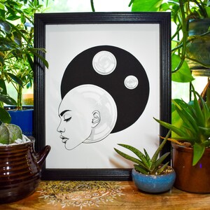 Bubble Woman Print - Ink Drawing - Artwork - Black and White - Wall Decor - Gifts For Everyone - Design Drawing