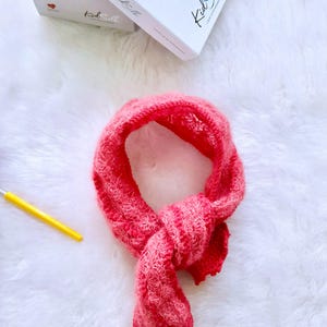 Easy Scarf Crochet PATTERN, Neck Scarf, Thin Scarf, For Women, La Petite Une Crochet Neck Wrap, Instant download