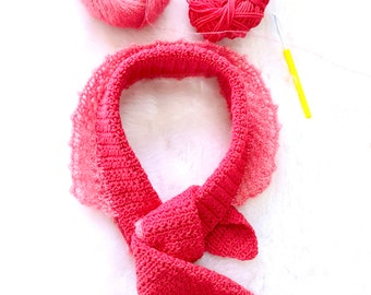Crochet Lace Scarf Pattern | Mohair Silk DIY (PDF Download)