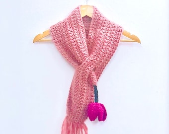 Crochet Scarf Pattern, A Big Tulip scarf, in 3 sizes, Digital download