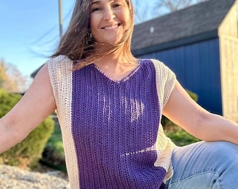 V-Neck Sweater Vest Crochet Pattern PDF | Size Inclusive XS to 5XL | Instant Download