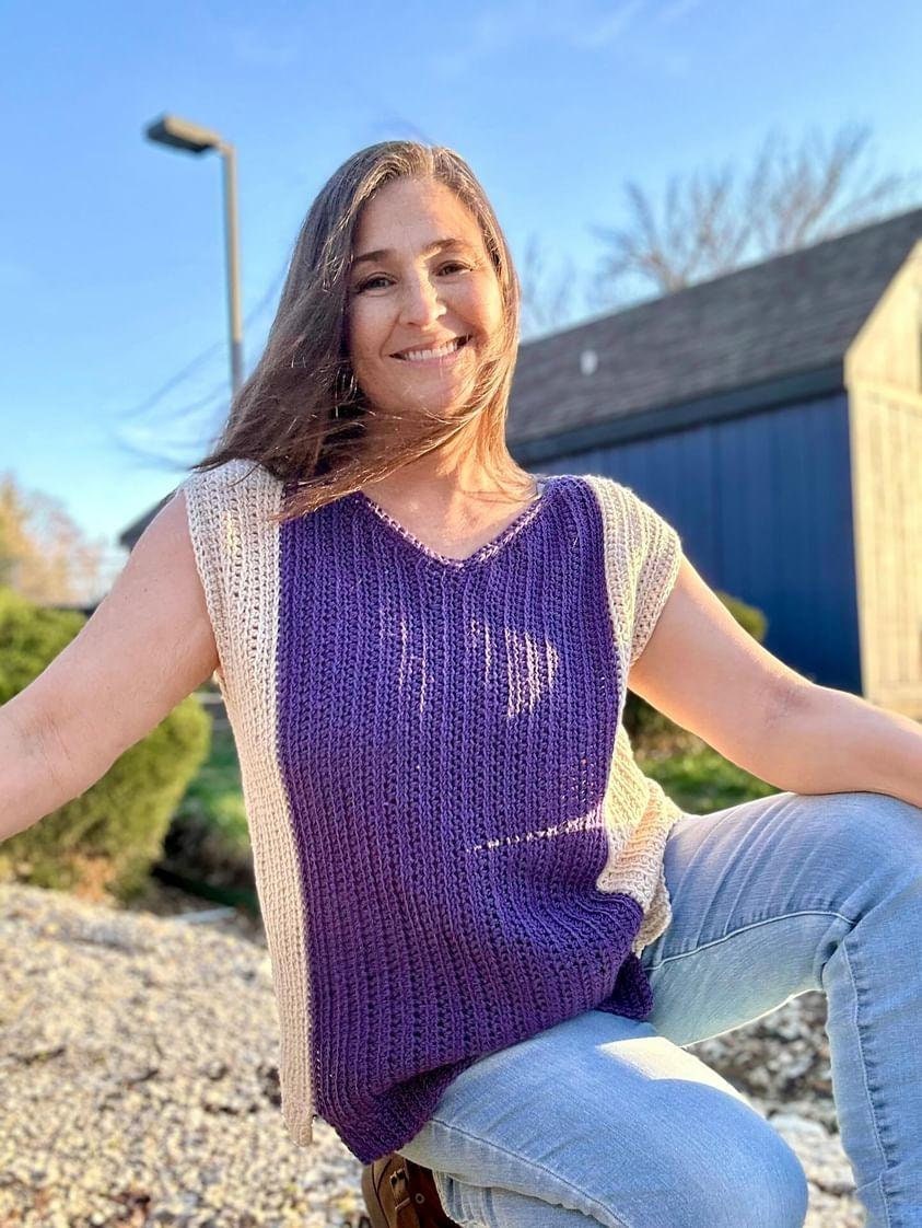 Darby V-Neck Sweater Vest Crochet Pattern