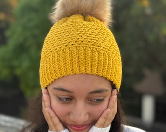 Crochet Beanie Pattern | Easy Reversible Hat, Worsted Yarn, 9 Sizes (PDF Download)