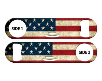 United States Flag Painted Dirty Bartender Bottle Opener American Flag Bottle Openers Church Key Pour Spout Remover USA Flag Speed Opener