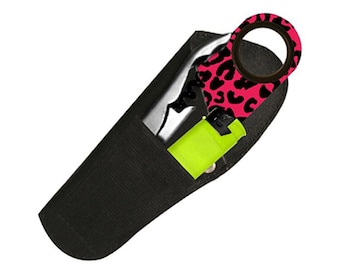 Black Leather Bottle Opener Bartender Holster for Speed Opener Mambas |  3-in-1 Strainer Beer Openers and Mini Openers