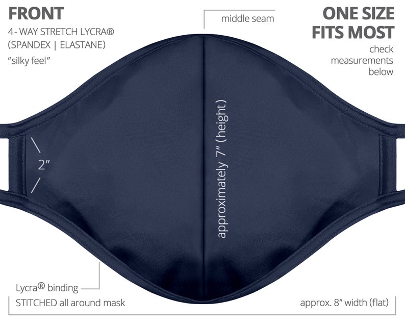 Face Mask Around Head Mask Navy Face Mask With Filter off Ear Etsy