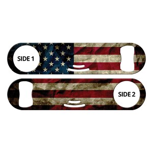 United States Flag Crumpled Bartender Bottle Opener American Flag Gift Bottle Opener Bartender Church Key Strainer Speed Bottle Opener Gift