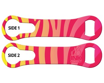 Personalized Zebra Sunrise V-Rod Bottle Opener: Bartender Tool