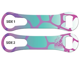 Personalized Giraffe Print V-Rod Bottle Opener: Bartender Tool