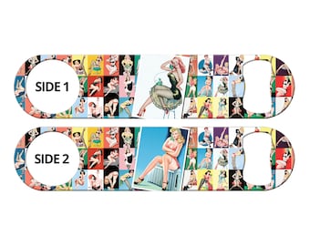 Personalized Pin Up Girls Bottle Opener: Stainless Steel Bartender Gift