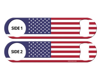 United States Flag Classic Bartender Bottle Openers Gifts USA Flag Bar Blades Speed Bottle Opener Gift for Bartender Mambas Flat Church Keys