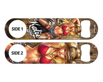 Katie Lee Bartender Bottle Opener: Jamie Tyndall Art, Bar Blade