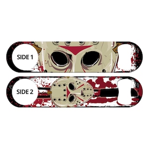 Hockey Horror Jason Voorhees Goth Bartender Bottle Opener Gift for Bartender Bar Blade Speed Mamba Flat Church Key for Bartenders Gifts