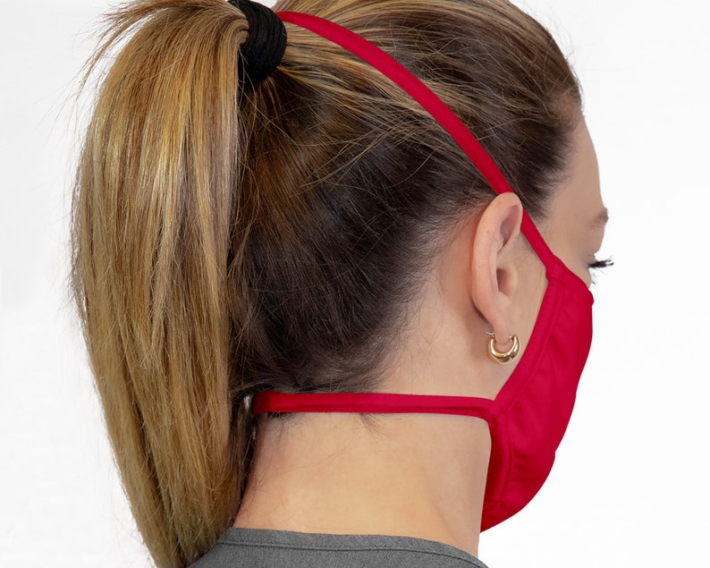 Face Mask Around Head Mask Red Face Mask With Filter Etsy