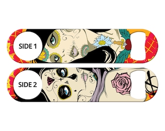 Day Of The Dead Ladies Sugar Skulls Bartender Bottle Openers Personalized Bar Blades Speed Mambas Flat Church Keys for Bartenders Gifts