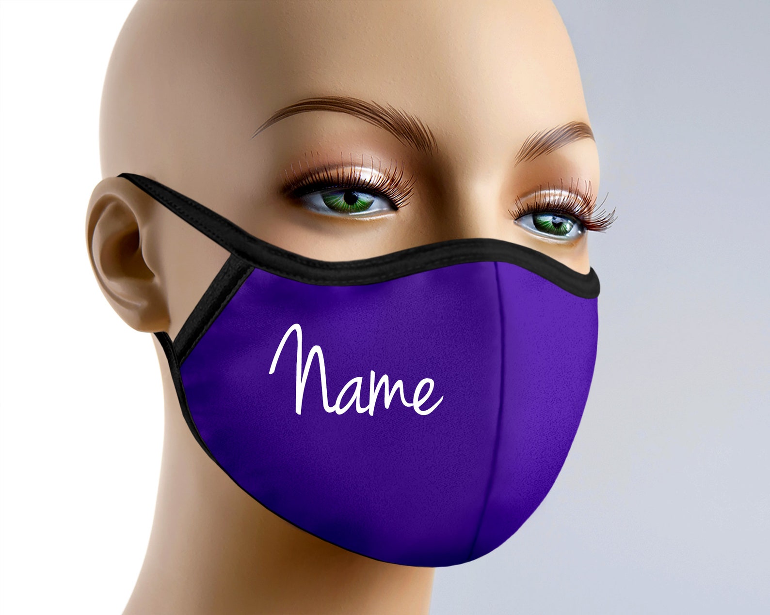 Face Mask Around The Head Mask Purple Face Mask With Filter Etsy