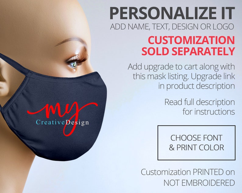 Face Mask Around Head Mask Navy Face Mask With Filter off Ear Etsy