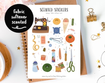 Sewing Stickers, Craft Stickers, Dressmaking Stickers, Scented Stickers for Planner, Bullet Journal, Scrapbooking