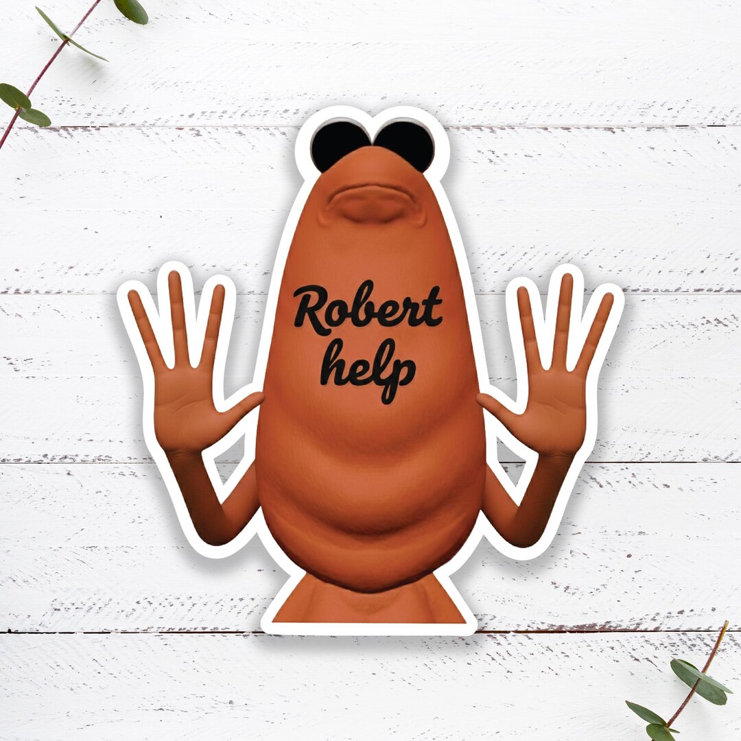 Vrchat Marcus Sticker | Robert Help Meme Vinyl Decal | Funny Car Window ...