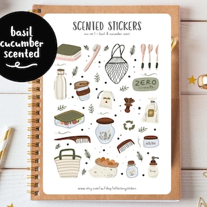 Eco Stickers, Recycle Stickers, Zero Waste Stickers, Scratch n Sniff Stickers für Planer, Bullet Journals und Scrapbooking