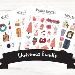 Pacchetto adesivi natalizi, pacchetto adesivi natalizi, adesivi per le feste, adesivi natalizi Kiss Cut per planner, Bullet Journal e Scrapbooking