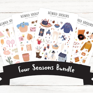 Lot d'autocollants Quatre saisons, méga pack d'autocollants, autocollants saisonniers, autocollants Kiss Cut pour agendas, Bullet Journals et scrapbooking