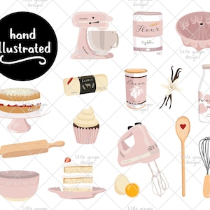 Baking PNG Clipart, Cake Clipart, Baking Clipart, Cooking Clipart, PNG for Cardmaking, Journals and Scrapbooking
