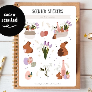 Ostern Sticker, Kakao Duft Sticker, Scratch n Sniff Stickers, Ostern Niedliche Hygge Sticker für Planer, Journal, Scrapbooking