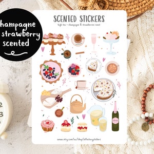 High Tea Aufkleber, Hygge Aufkleber, Nachmittagstee Aufkleber, Kiss Cut Aufkleber für Planer, Bullet Journals und Scrapbooking
