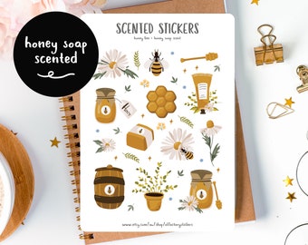 Honey Bee Stickers, Hygge Stickers, Cute Stickers, Bumble Bee Stickers for Planners, Bullet Journals and Scrapbooking