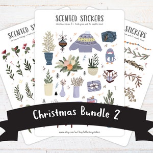 Pacchetto adesivi natalizi, pacchetto adesivi natalizi, adesivi per le feste, adesivi natalizi Kiss Cut per planner, Bullet Journal e Scrapbooking