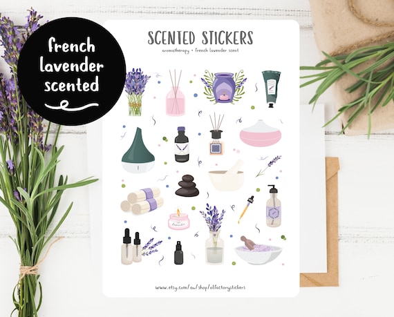 Day Spa Stickers, Self Care Stickers, Lavender Stickers, Kiss Cut Stickers for Planners, Bullet Journals and Scrapbooking