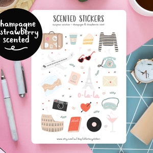 European Vacation Stickers, Summer Holiday Stickers, Travel Stickers, Kiss Cut Stickers for Planners, Bullet Journals and Scrapbooking