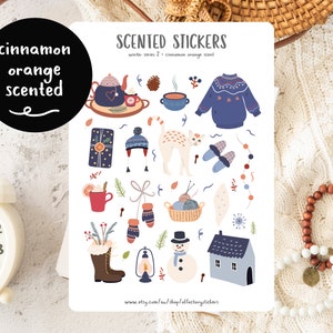 Winter Aufkleber, süße Hygge Aufkleber, Zimtorange Aufkleber, Aufkleber für Planer, Bullet Journals und Scrapbooking