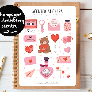 Autocollants de la Saint-Valentin, autocollants d’amour, autocollants de fiançailles, autocollants Kiss Cut pour les agendas, bullet journals et scrapbooking