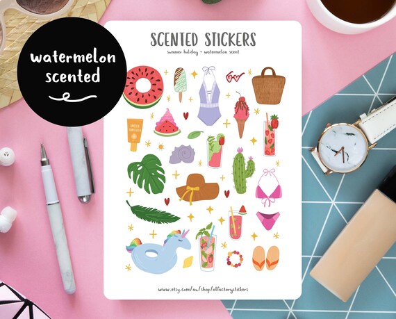 Watermelon Scented Tropical Stickers: Planner, Journal, Scrapbook