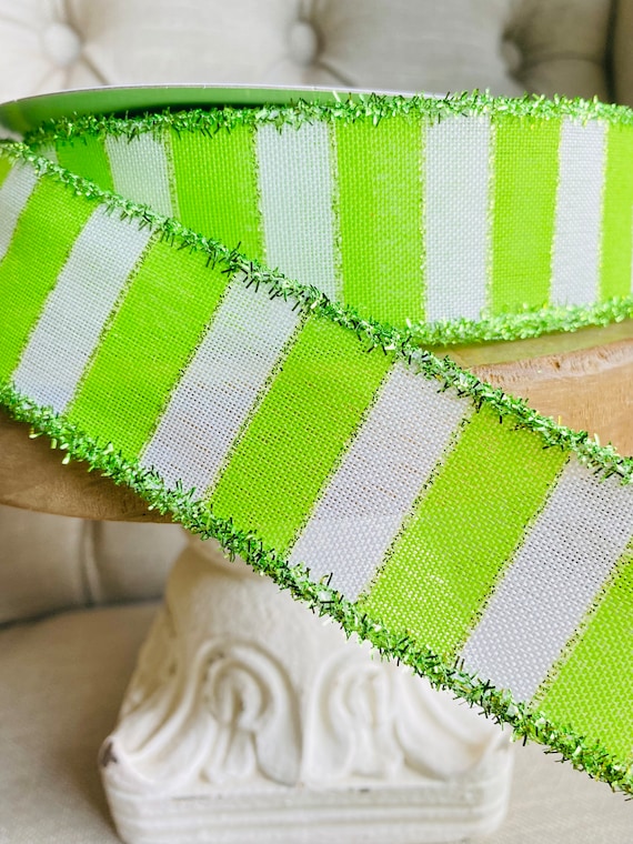 Fine Stripe Webbing in Lime Fine Stripe Webbing in Lime