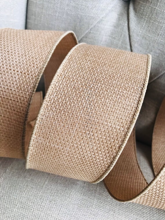 Wired Country Burlap Natural Bow (2.5