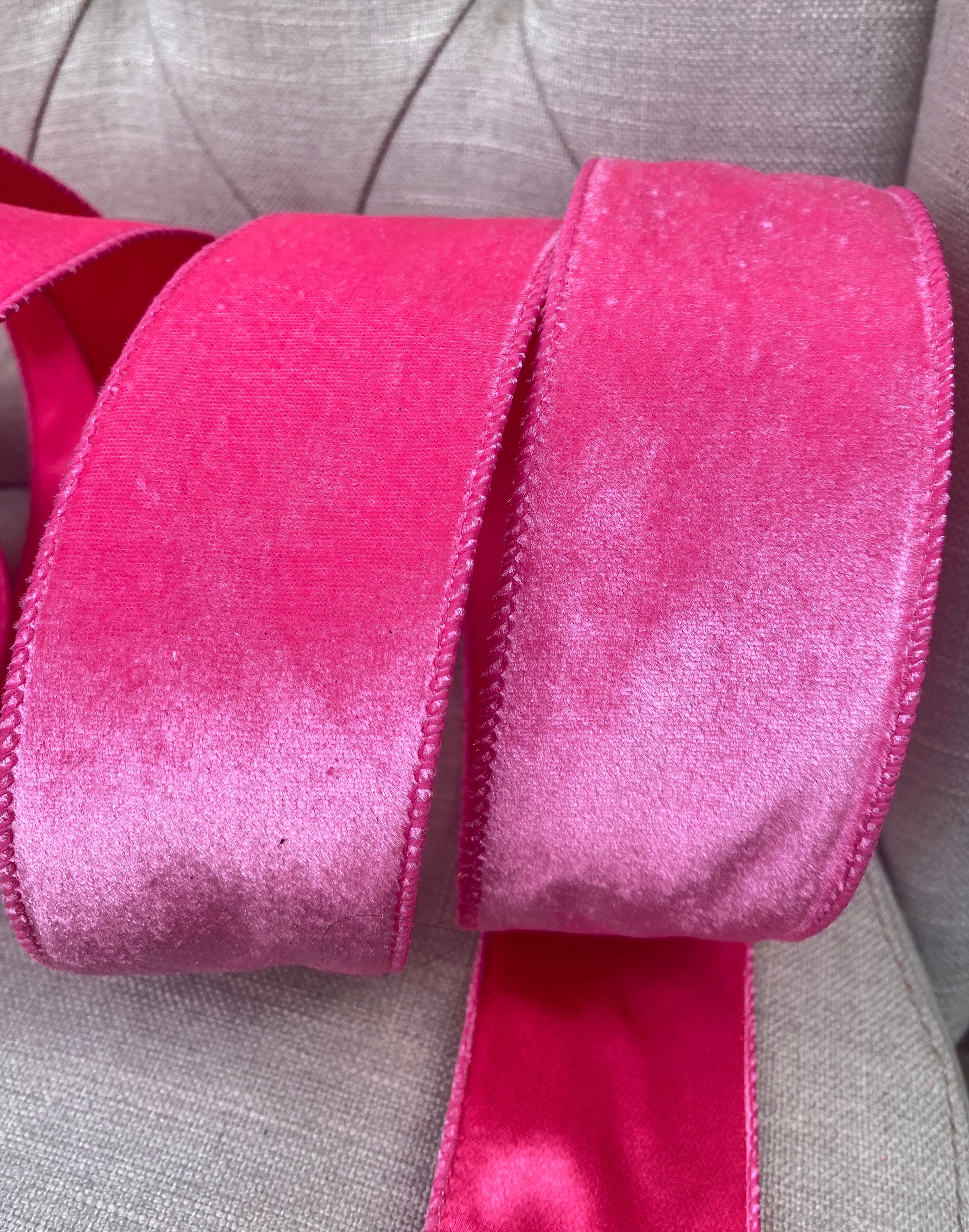 Fuchsia Hot Pink Velvet Ribbon 3/8 5/8 1 2 Widths 