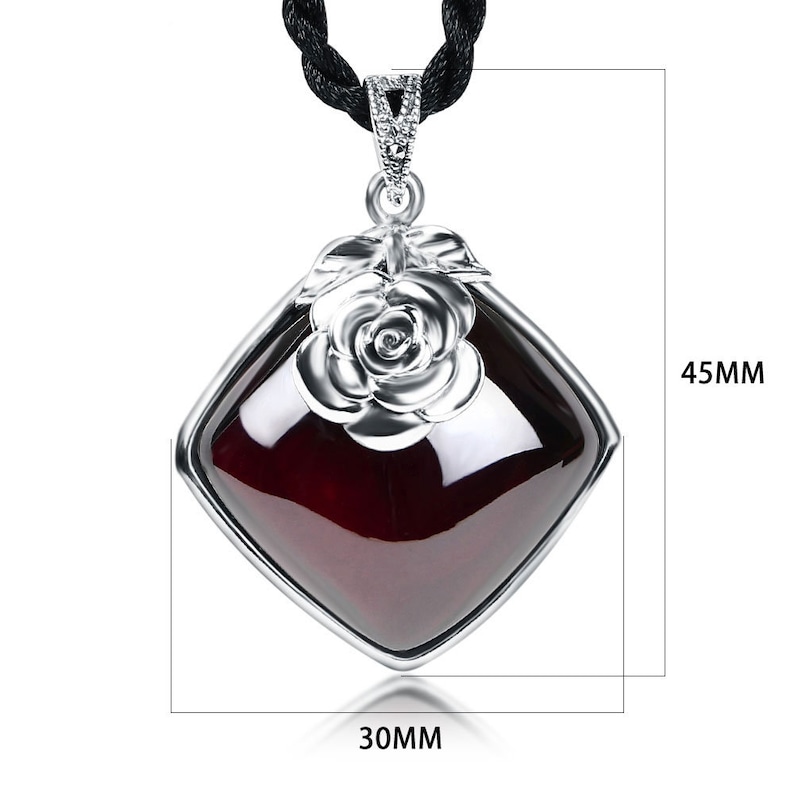 100/% 925 Sterling Silver Necklace Pendant For Women Retro Natural Precious Stones Vintage Thai Silver Pendant Jewelry