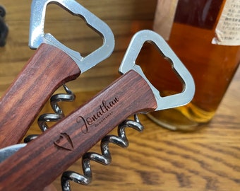 Personalised Wooden Bottle Opener, Groomsmen Gift, Gift For Father's Day, Engraved Wedding Gift for Best Man, Gift idea