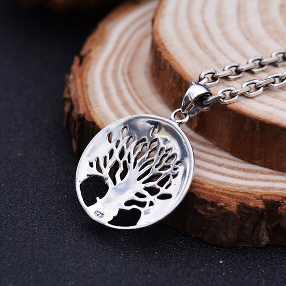 S925 Solid Thai Silver Tree Pendants for Necklace Men Jewelry 100