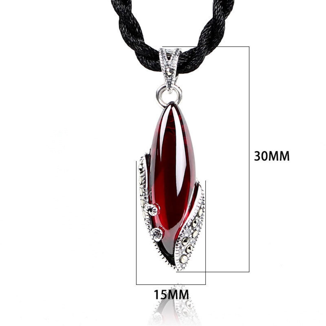 925 Sterling Silver Pendants Natural Stone Etsy