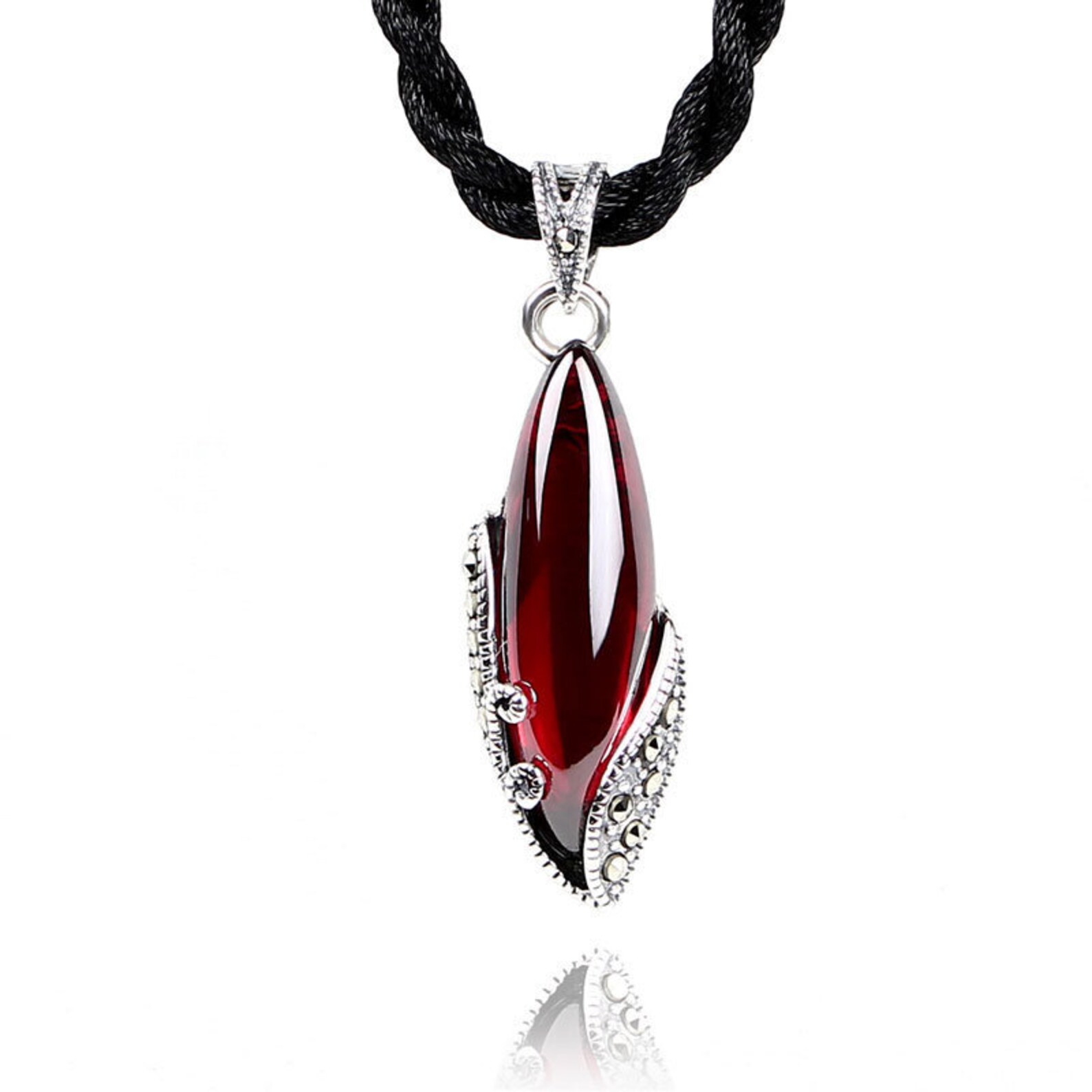 925 Sterling Silver Pendants Natural Stone Etsy