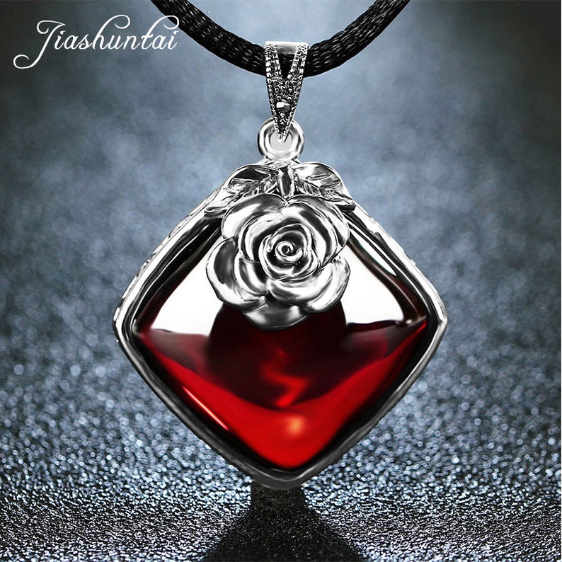 100/% 925 Sterling Silver Necklace Pendant For Women Retro Natural Precious Stones Vintage Thai Silver Pendant Jewelry