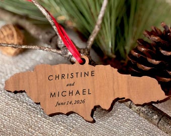 Jamaica Christmas Ornament, Destination Wedding Ornament, Negril Ocho Rios Montego Bay Holiday Travel Gift