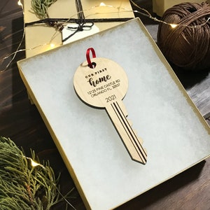 Our first home ornament, New home 2023, Key Ornament, address ornament new home gift